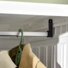 HOMCOM Portable Clothes Wardrobe for Bedroom, Foldable Clothes Organiser with Cube Storage, Hanging Rods, Magnet Doors, White - 9