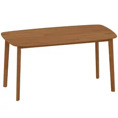 HOMCOM Pine Wood Rectangular Dining Table - Light Brown - 1