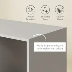 HOMCOM Open Wardrobe on Wheels, Bedroom Wardrobe with Clothes Hanging Rail, 2 Storage Shelves, Mobile Garment Rack for Cloakroom, Hallway, Grey - 4