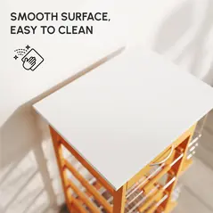 HOMCOM Rolling Kitchen Cart, Utility Storage Cart with 4 Basket Drawers & Side Racks, Wheels for Dining Room, Brown - 7