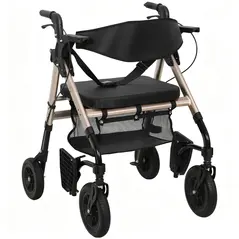 HOMCOM Rollator Walker Wheelchair, with Seat - Black - 1
