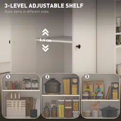 HOMCOM Rolling Kitchen Island with 3-Tier Spice Rack, Kitchen Storage Cart with Drawer and Towel Rack, White - 5