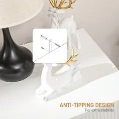 HOMCOM Set of 2 Elegant Chest of Three Drawers - White/Gold-Tone - 6