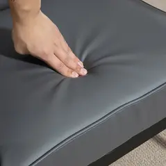 HOMCOM Set of 2 Accent Chair, PU Leather Armchair, Occasional Chair with Beech Wood Frame for Living Room Reception Bedroom Balcon, Grey - 7