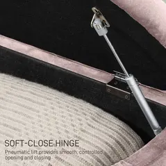 HOMCOM Semi-Circle Ottoman Storage Bench, Bed End Bench, Tufted Upholstered Window Seat Footrest Stool with Rubberwood Legs for Bedroom & Entryway, 120 x 46 x 42 cm, Pink - 5