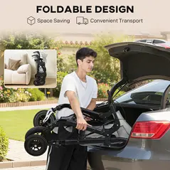 HOMCOM Rollator Walker Wheelchair, with Seat - Grey - 8