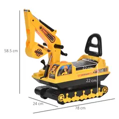 HOMCOM Ride On Excavator Toy Tractors Digger Movable Walker Construction Truck 3 Years - 3