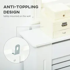 HOMCOM Set of 2 MDF Extendable Radiator Cover with Cabinet Shelving, Home Office Slatted Design, White 139-208.5L x 20.5W x 82.5H cm - 6