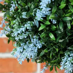 HOMCOM Set of 2 Artificial Plant Topiary Balls, UV-protected Fake Decorative Plants, Blue - 9