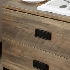 HOMCOM Retro Bedside Table, End Side Table with 2 Drawers, Metal Frame for Bedroom, Living Room, Coffee - 9