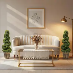 HOMCOM Set of 2 Artificial Plants, Topiary Spiral Boxwood Trees with Pot, for Home Indoor Outdoor Decor, 90cm - 7