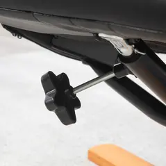 HOMCOM Rocking Recliner Chair with Footstool, PU Leather Recliner Armchair with Wood Base, Upholstered Reclining Chair for Living Room Bedroom, Black - 8