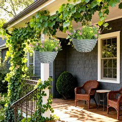 HOMCOM Set of 2 Artificial Hanging Cosmos Flowers - Multi-Colored - 9