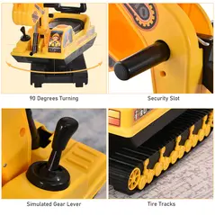 HOMCOM Ride On Excavator Toy Tractors Digger Movable Walker Construction Truck 3 Years - 5