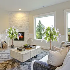 HOMCOM Set of 2 Artificial Plants Wisteria Floral in Pot, Fake Plants for Home Indoor Outdoor Decor, 100cm - 2