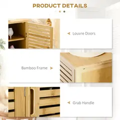 HOMCOM Rustic Shoe Cabinet, 3 Door Shoe Storage Cabinet with 8 Shelves, Natural Wood Finish - 6