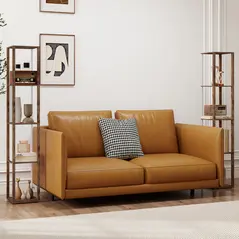 HOMCOM RGB LED Floor Lamp with Shelves, Modern Dimmable Standing Lamp with Remote Control, Adjustable Brightness & Speed for Living Room, Bedroom, Office, Rustic Brown - 7