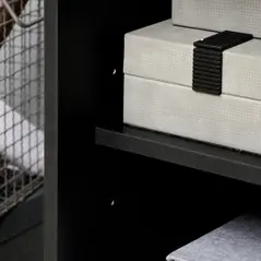 HOMCOM Rolling Metal Filing Cabinet, Industrial Mobile Storage Cabinet with Adjustable Shelf and Wheels for Home Office Living Room, Black - 9