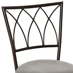 HOMCOM Set of 2 Bar Chairs Swivel Armless Upholstered Metal Frame Barstools with Backrest & Footrest, Bronze - 8