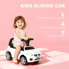 HOMCOM Ride on Car Baby Toddler Walker Foot to Floor Sliding Car Slider, White - 4