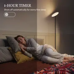 HOMCOM RGB Uplighter Floor Lamp, Tall Dimmable Standing Lamp with Remote & Touch Control, 350° Rotatable Head for Living Room Bedroom, 2700K-6000K Colour Temperatures, Black - 7