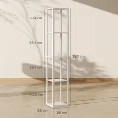 HOMCOM RGB LED Floor Lamp with Shelves, Modern Dimmable Standing Lamp with Remote Control, Adjustable Brightness & Speed for Living Room, Bedroom, Office, White - 4