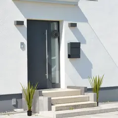 HOMCOM Set of 2 Artificial Plants Agave Succulent in Pot Desk Fake Plants for Home Indoor Outdoor Decor, 15x15x90cm, Green - 4