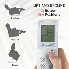 HOMCOM Riser and Recliner Chair with Massage, Power Lift Recliner Chair for Elderly with Remote Control, Extended Footrest, Dual Side Pockets, Overstuffed Electric Reclining Armchair, Dark Grey - 4