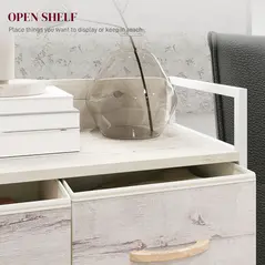 HOMCOM Rustic Chest of Four Fabric Drawers - Black - 5