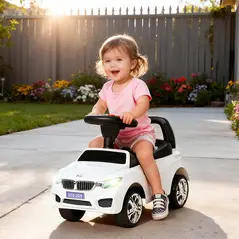 HOMCOM Ride on Car Baby Toddler Walker Foot to Floor Sliding Car Slider, White - 2