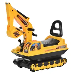 HOMCOM Ride On Excavator Toy Tractors Digger Movable Walker Construction Truck 3 Years - 1