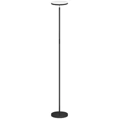 HOMCOM RGB Uplighter Floor Lamp, Tall Dimmable Standing Lamp with Remote & Touch Control, 350° Rotatable Head for Living Room Bedroom, 2700K-6000K Colour Temperatures, Black - 1