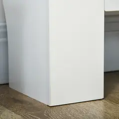 HOMCOM Set of 2 MDF Extendable Radiator Cover with Cabinet Shelving, Home Office Slatted Design, White 139-208.5L x 20.5W x 82.5H cm - 9