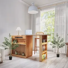 HOMCOM Set of Two Silk Leaf Artificial Olive Trees - 9