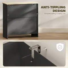 HOMCOM Sideboard Storage Cabinet, Modern Kitchen Cupboard with Adjustable Shelf, Drawer and Double Doors, Black - 6