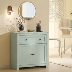 HOMCOM Sideboard Storage Cabinet, Modern Kitchen Cupboard with Adjustable Shelf, Drawer and Double Doors, Green - 9