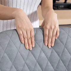 HOMCOM Set of Two Faux Leather Retro Bar Stools - Light Grey - 9