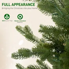 HOMCOM Set of Two Artificial 4ft Christmas Trees, with Lights - Green - 6