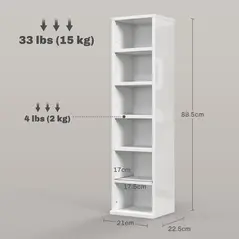 HOMCOM Set of Two 102 CD Storage Units - High Gloss White - 3