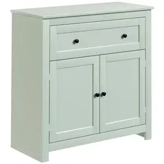 HOMCOM Sideboard Storage Cabinet, Modern Kitchen Cupboard with Adjustable Shelf, Drawer and Double Doors, Green - 1