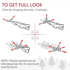 HOMCOM Set of Two 2ft Christmas Trees, with Lights, Berries and Pinecones - 7