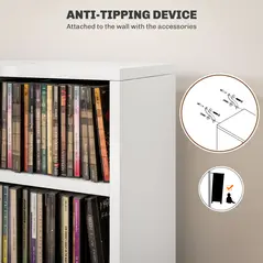 HOMCOM Set of Two 102 CD Storage Units - High Gloss White - 7