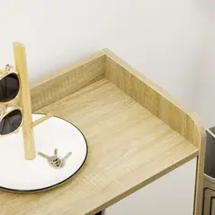 HOMCOM Shoe Storage with Double Doors and Open Shelves 13 Pair Shoe Storage Organizer for Entryway Hallway Natural and White - 7