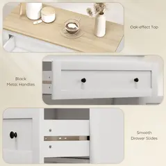 HOMCOM Sideboard Storage Cabinet, Morden Kitchen Cupboard with Adjustable Shelf, Drawer and Double Doors, Sideboard for Living Room, Dining Room, Hallway, White - 7