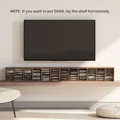 HOMCOM Set of Two 102 CD Storage Units - Mid Brown Wood-Effect - 8