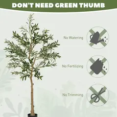 HOMCOM Silk Leaf Artificial Olive Trees - 7