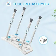 HOMCOM Shower Chair, Adjustable Height Shower Stool with Aluminium Frame and Non-Slip Feet, Bathtub Stool Seat for Elderly Disabled Handicap, Grey - 6