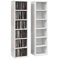 HOMCOM Set of Two 102 CD Storage Units - High Gloss White - 1