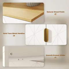 HOMCOM Sideboard Storage Cabinet, Modern Storage Cupboard with Drawer and Adjustable Shelf for Living Room, Kitchen, Dining Room, Entryway, White - 7