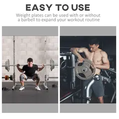 HOMCOM Set of 6 Cast Iron Olympic Weight for 2"/5cm Hole Dumbbell Handle Bar 35kg Dumbbell Plates Barbell Weight 2 x 5kg, 2 x 2.5kg, 2 x 10kg - 4